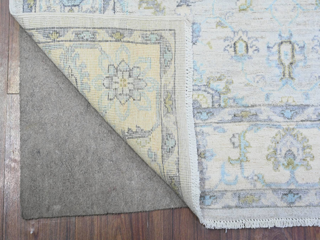 3'11" x 5'9" New Hand Knotted Grey Wool Rectangle Oriental Rug - MOA10274784