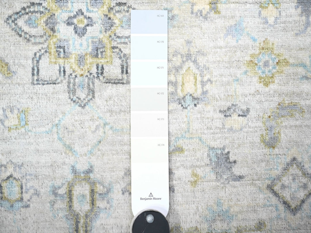 3'11" x 5'9" New Hand Knotted Grey Wool Rectangle Oriental Rug - MOA10274784