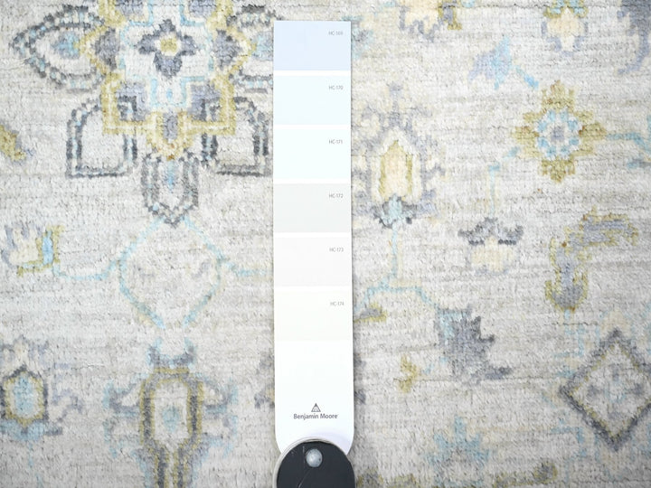 3'11" x 5'9" New Hand Knotted Grey Wool Rectangle Oriental Rug - MOA10274784