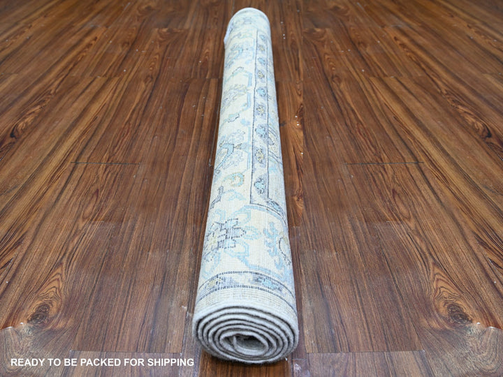 3'11" x 5'9" New Hand Knotted Grey Wool Rectangle Oriental Rug - MOA10274784