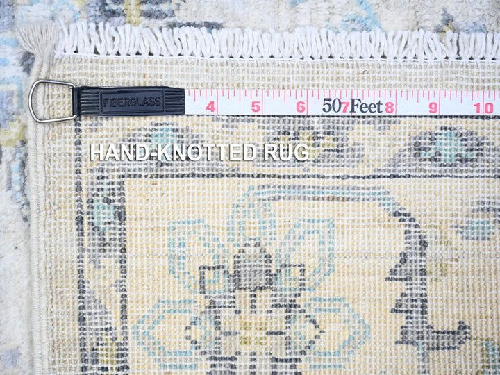 3'11" x 5'9" New Hand Knotted Grey Wool Rectangle Oriental Rug - MOA10274784