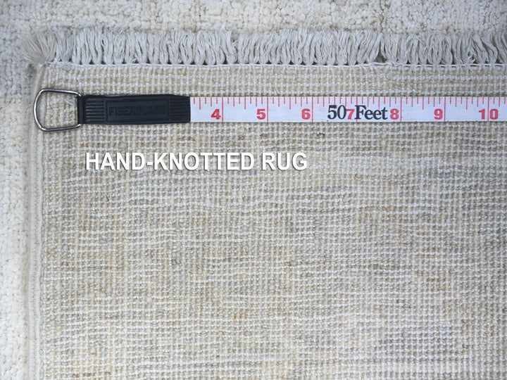 3'10" x 5'7" New Hand Knotted Ivory Wool Rectangle Oriental Rug - MOA10274785