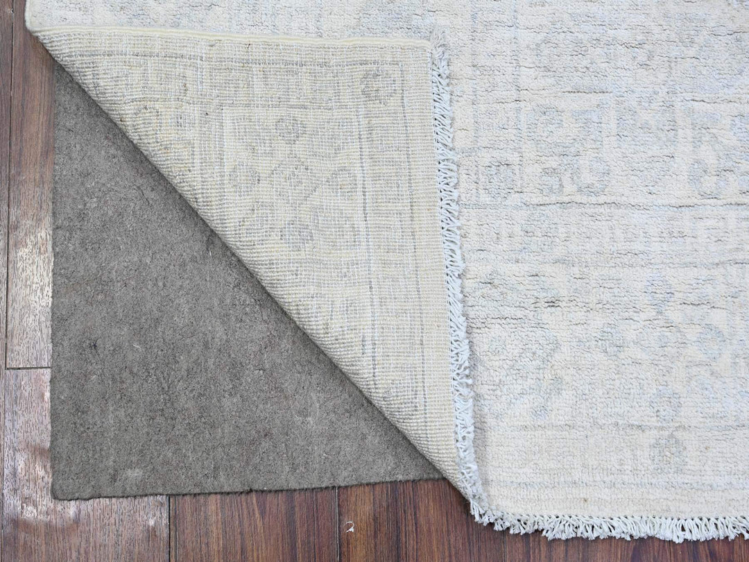 3'10" x 5'7" New Hand Knotted Ivory Wool Rectangle Oriental Rug - MOA10274786