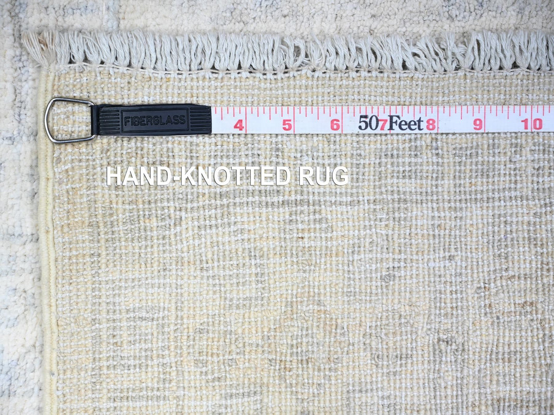 3'10" x 5'7" New Hand Knotted Ivory Wool Rectangle Oriental Rug - MOA10274786