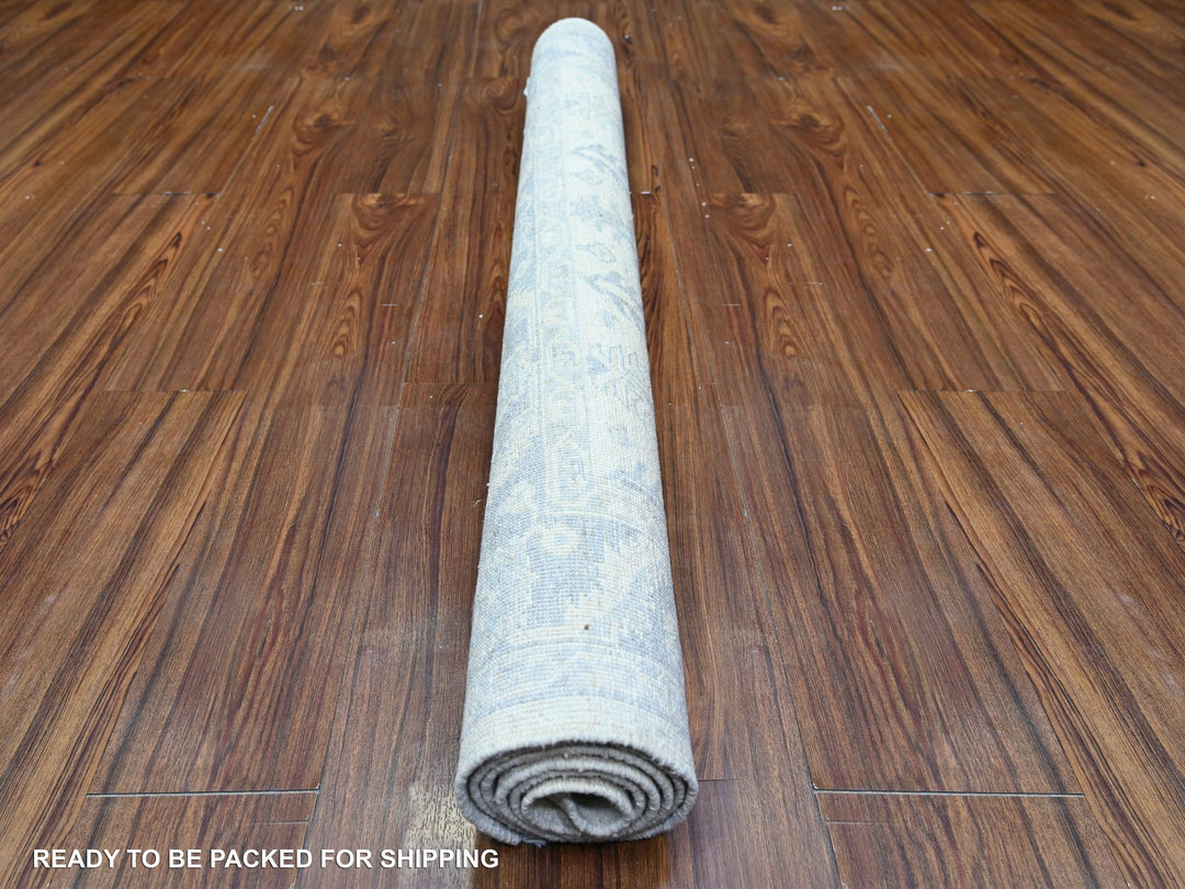 4'1" x 5'8" New Hand Knotted Ivory Wool Rectangle Oriental Rug - MOA10274788