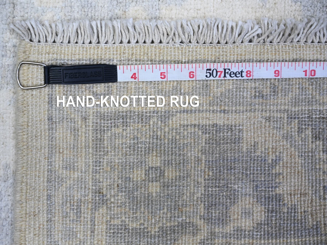 4'1" x 5'8" New Hand Knotted Ivory Wool Rectangle Oriental Rug - MOA10274788