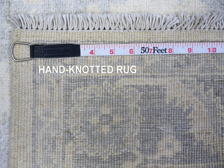 4'1" x 5'8" New Hand Knotted Ivory Wool Rectangle Oriental Rug - MOA10274788