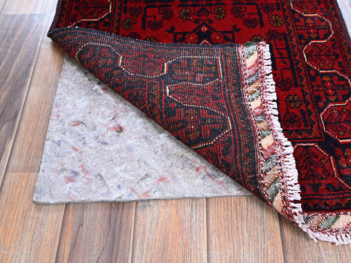 1'10" x 5'0" New Hand Knotted Red Wool Runner Oriental Rug - MOA102747