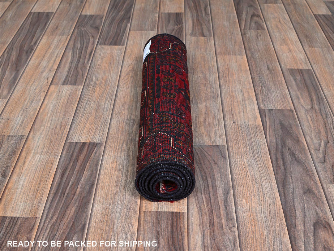 1'10" x 5'0" New Hand Knotted Red Wool Runner Oriental Rug - MOA102747