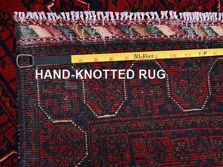 1'10" x 5'0" New Hand Knotted Red Wool Runner Oriental Rug - MOA102747