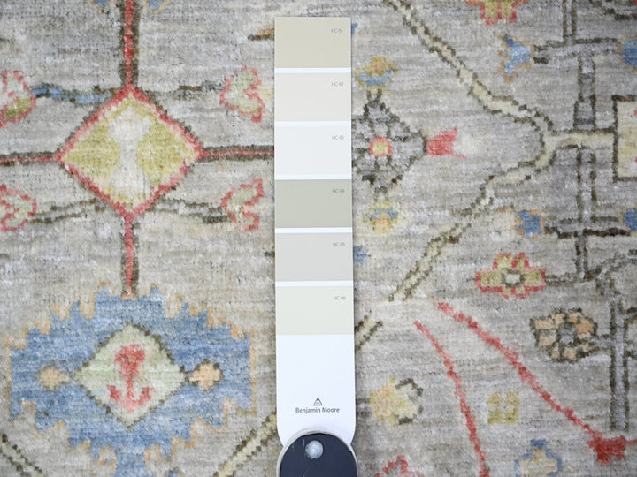 8'0" x 8'0" New Hand Knotted Grey Wool Round Oriental Rug - MOA10274820