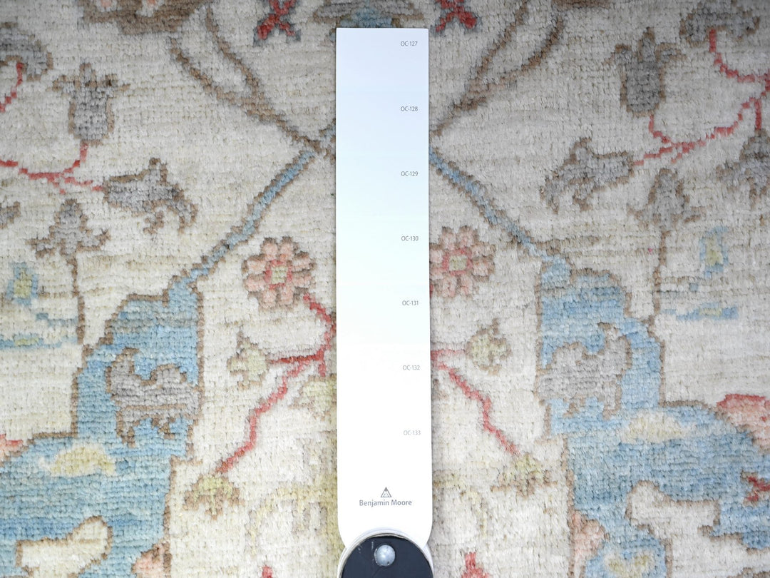 7'11" x 8'0" New Hand Knotted Ivory Wool Round Oriental Rug - MOA10274821