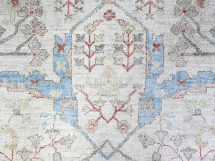7'11" x 8'0" New Hand Knotted Ivory Wool Round Oriental Rug - MOA10274821