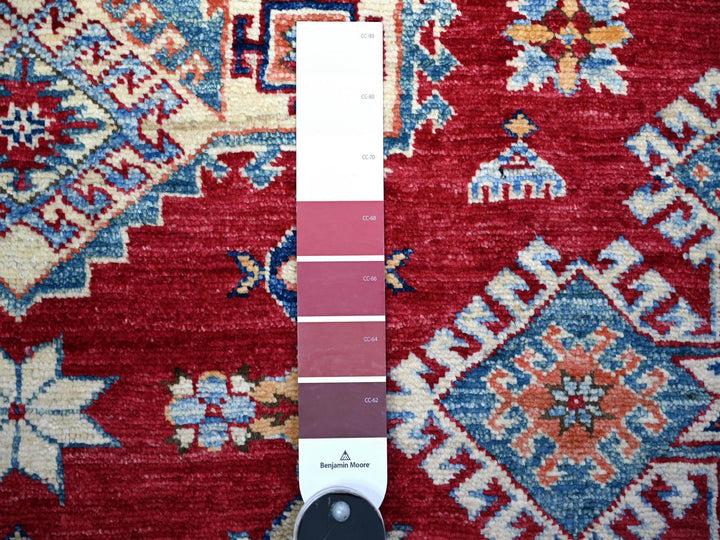 7'0" x 9'11" New Hand Knotted Red Wool Rectangle Oriental Rug - MOA10274823