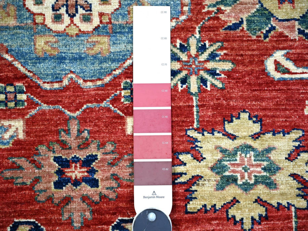 6'8" x 9'10" New Hand Knotted Red Wool Rectangle Oriental Rug - MOA10274824