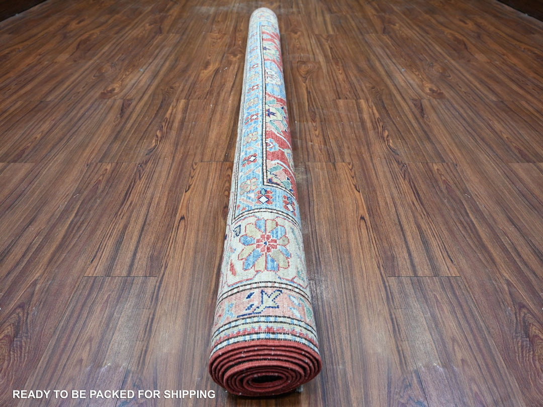 6'8" x 9'10" New Hand Knotted Red Wool Rectangle Oriental Rug - MOA10274824