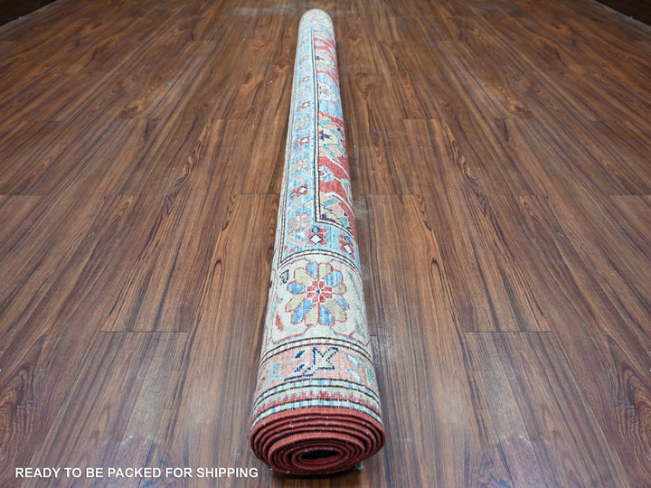 6'8" x 9'10" New Hand Knotted Red Wool Rectangle Oriental Rug - MOA10274824