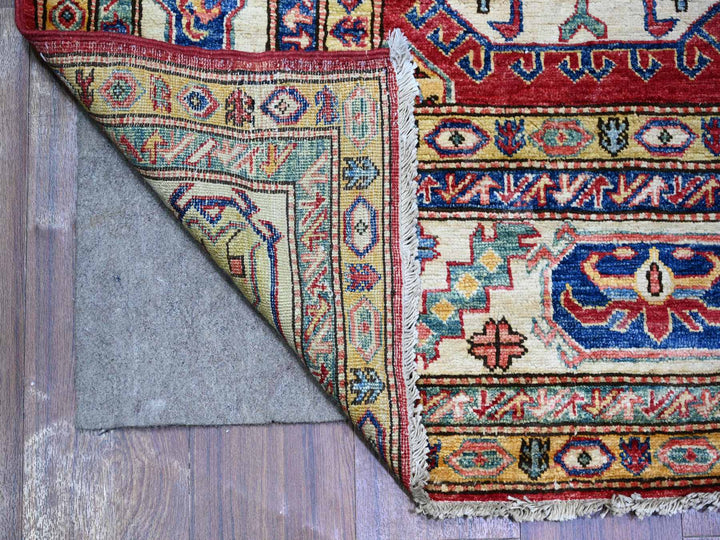 6'11" x 9'8" New Hand Knotted Red Wool Rectangle Oriental Rug - MOA10274825