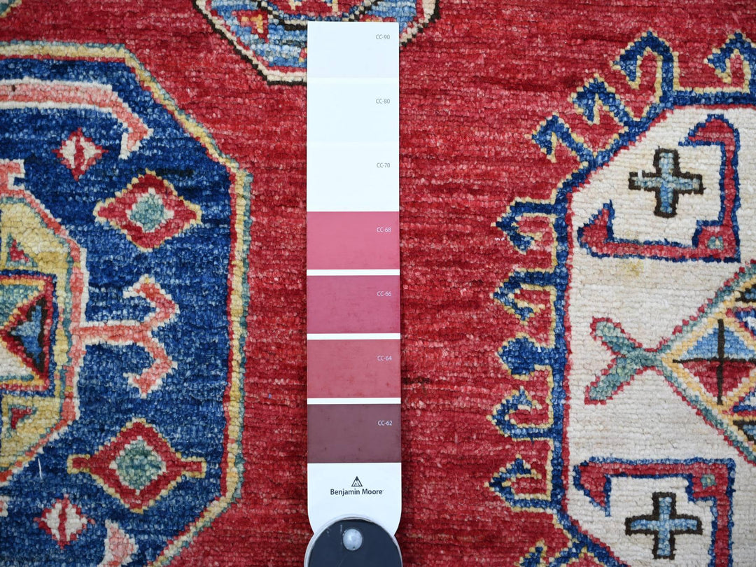 6'11" x 9'8" New Hand Knotted Red Wool Rectangle Oriental Rug - MOA10274825
