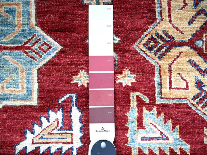 6'11" x 9'11" New Hand Knotted Red Wool Rectangle Oriental Rug - MOA10274829