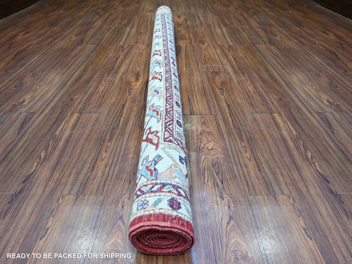 6'11" x 9'11" New Hand Knotted Red Wool Rectangle Oriental Rug - MOA10274829