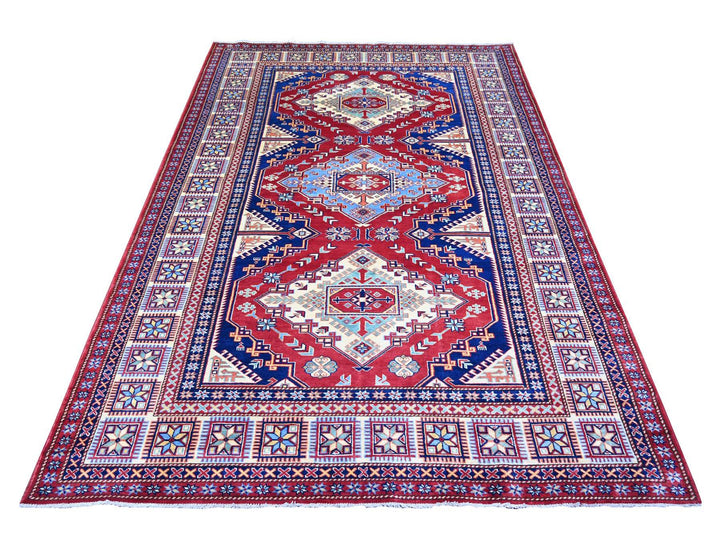 5'8" x 8'1" New Hand Knotted Red Wool Rectangle Oriental Rug - MOA10274836