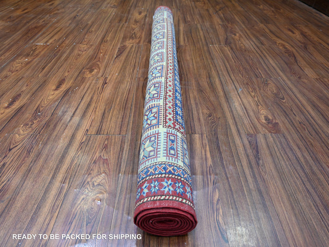 5'8" x 8'1" New Hand Knotted Red Wool Rectangle Oriental Rug - MOA10274836