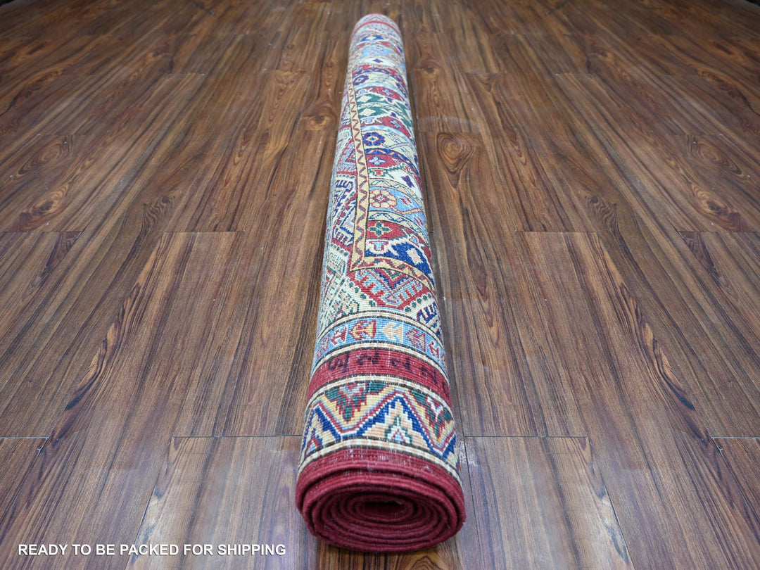 5'4" x 7'7" New Hand Knotted Red Wool Rectangle Oriental Rug - MOA10274838