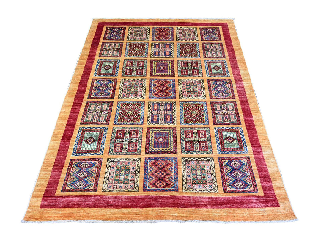 4'10" x 6'3" New Hand Knotted Brown Wool Rectangle Oriental Rug - MOA10274841