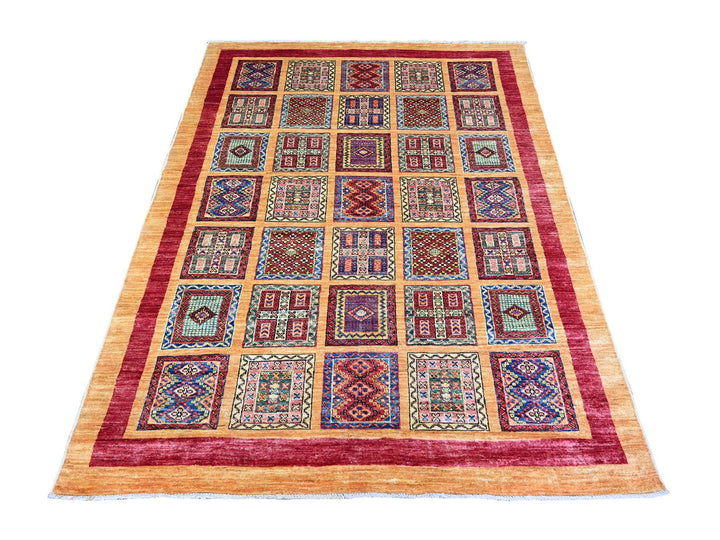 4'10" x 6'3" New Hand Knotted Brown Wool Rectangle Oriental Rug - MOA10274841