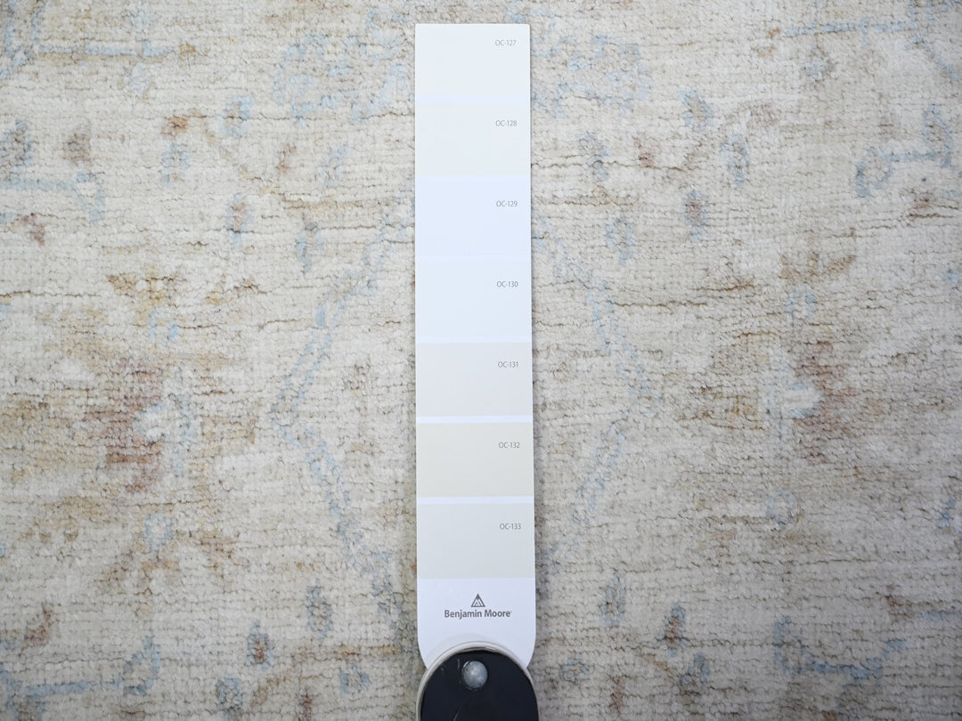 2'4" x 10'2" New Hand Knotted Ivory Wool Runner Oriental Rug - MOA10274874