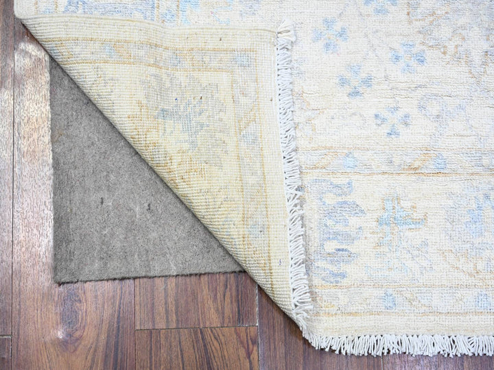 3'10" x 5'9" New Hand Knotted Ivory Wool Rectangle Oriental Rug - MOA10274878