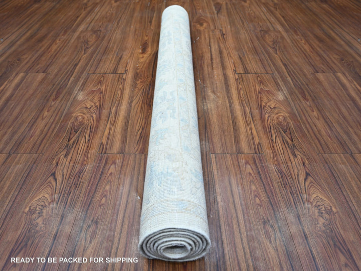 3'10" x 5'9" New Hand Knotted Ivory Wool Rectangle Oriental Rug - MOA10274878