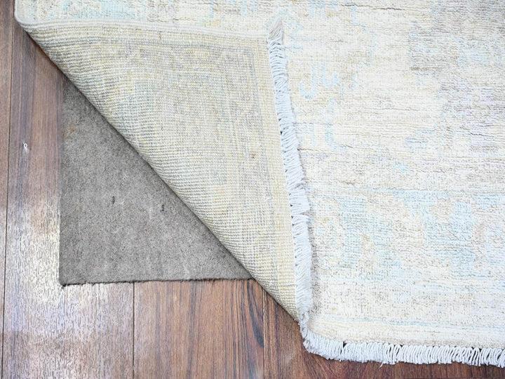 3'10" x 5'8" New Hand Knotted Ivory Wool Rectangle Oriental Rug - MOA10274879