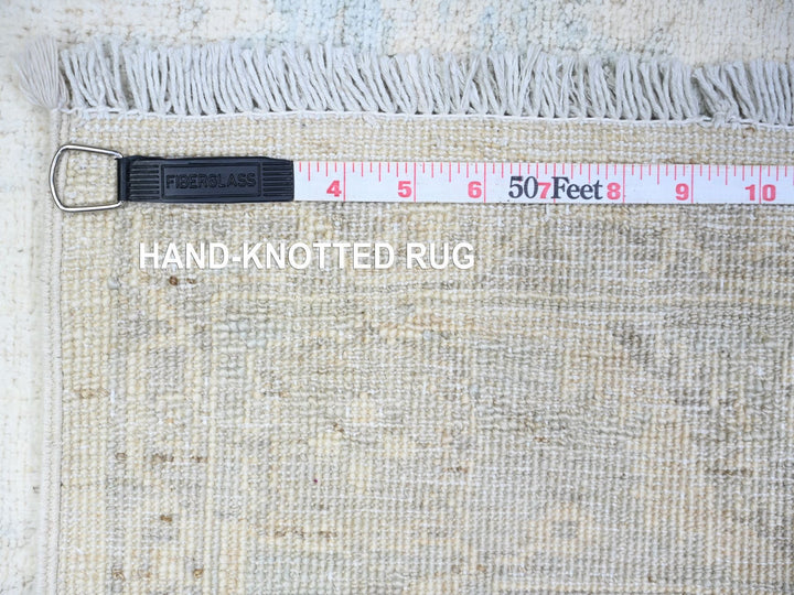 3'10" x 5'8" New Hand Knotted Ivory Wool Rectangle Oriental Rug - MOA10274879