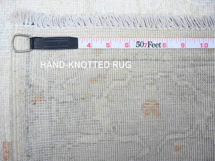 3'10" x 5'8" New Hand Knotted Ivory Wool Rectangle Oriental Rug - MOA10274880