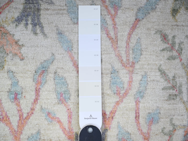 5'11" x 6'0" New Hand Knotted Ivory Wool Square Oriental Rug - MOA10274888