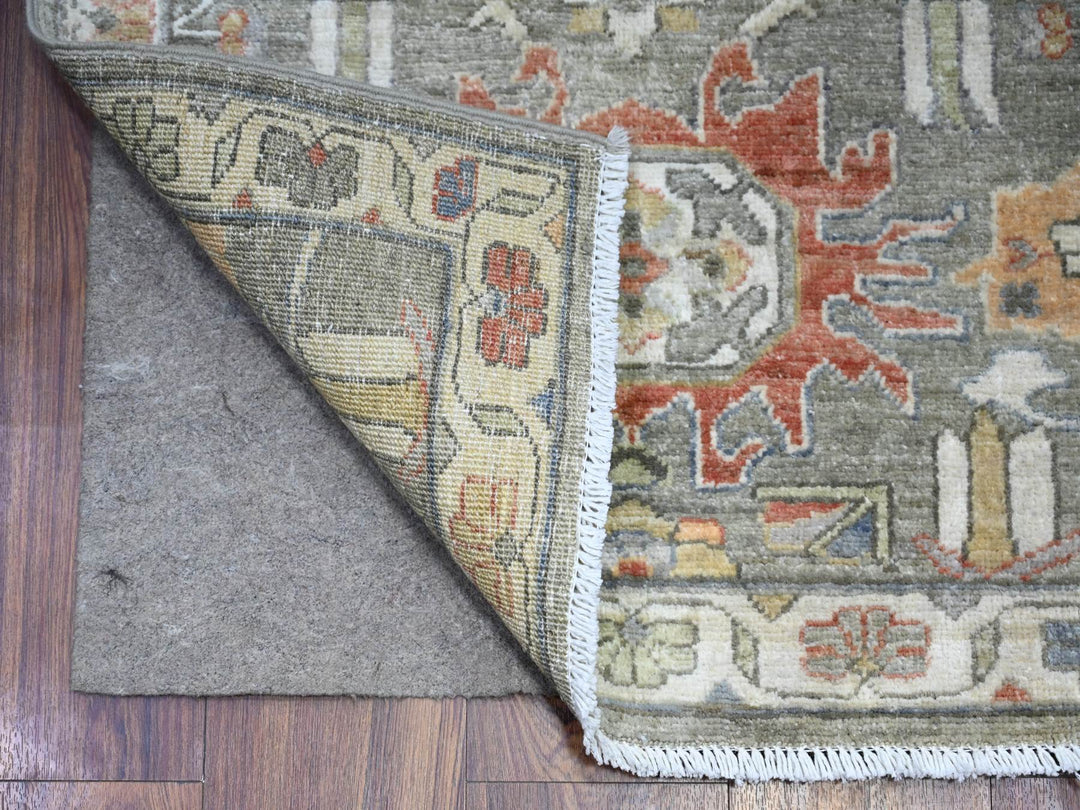 2'5" x 15'11" New Hand Knotted Green Wool Runner Oriental Rug - MOA10274889
