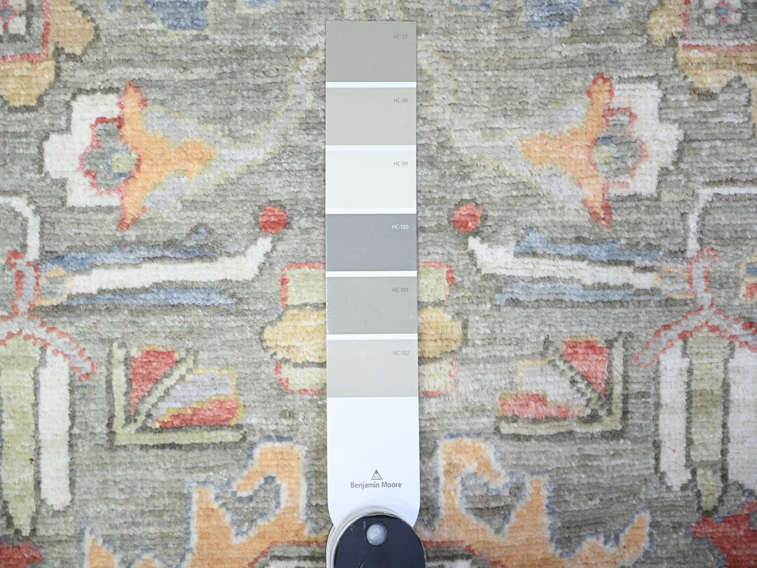 2'5" x 15'11" New Hand Knotted Green Wool Runner Oriental Rug - MOA10274889