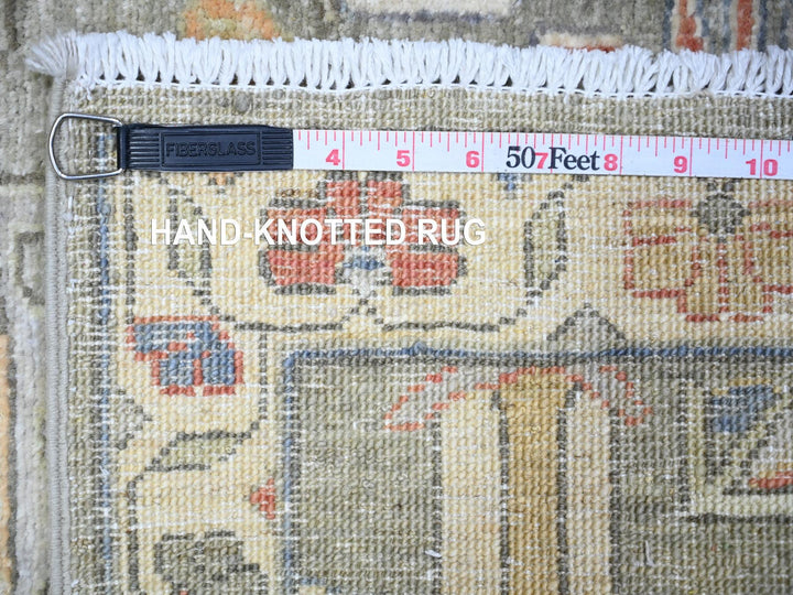 2'5" x 15'11" New Hand Knotted Green Wool Runner Oriental Rug - MOA10274889