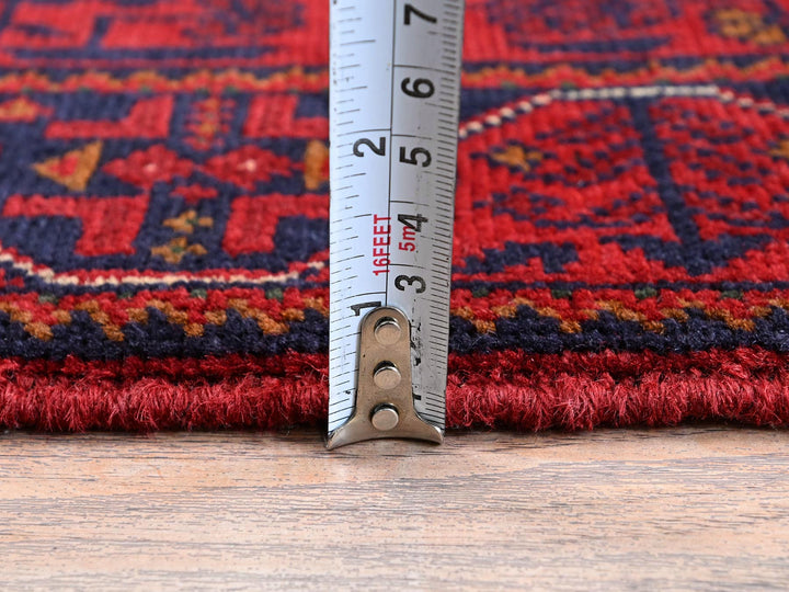 1'10" x 5'0" New Hand Knotted Red Wool Runner Oriental Rug - MOA102748