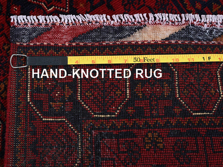 1'10" x 5'0" New Hand Knotted Red Wool Runner Oriental Rug - MOA102748
