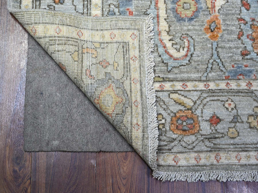 4'3" x 6'0" New Hand Knotted Grey Wool Rectangle Oriental Rug - MOA10274903