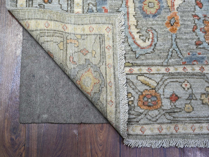 4'3" x 6'0" New Hand Knotted Grey Wool Rectangle Oriental Rug - MOA10274903