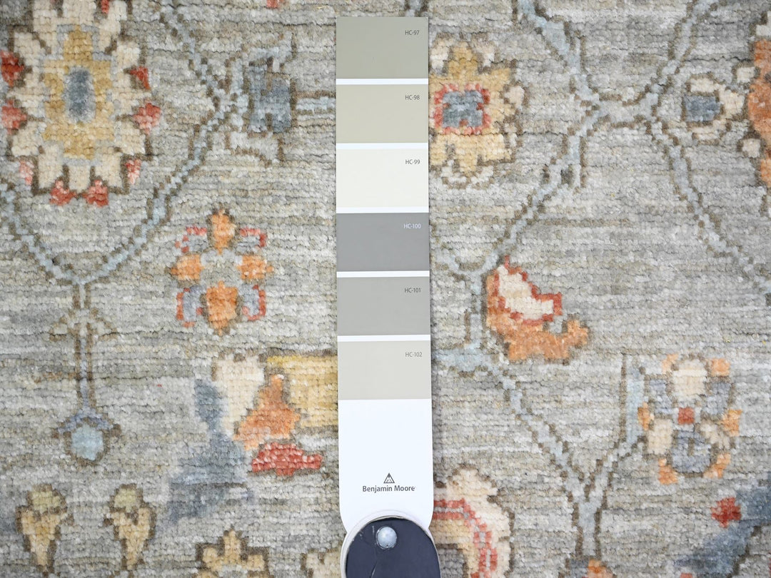 4'3" x 6'0" New Hand Knotted Grey Wool Rectangle Oriental Rug - MOA10274903