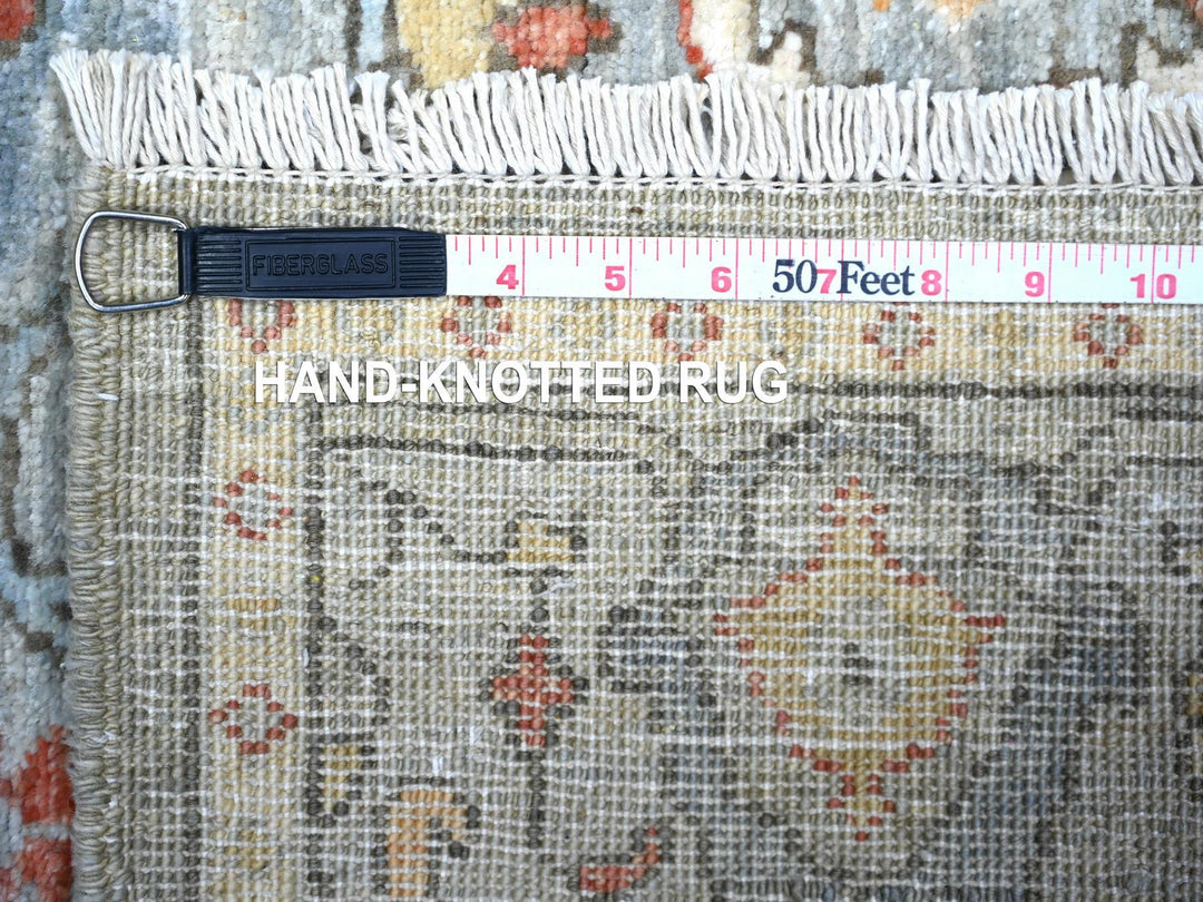 4'3" x 6'0" New Hand Knotted Grey Wool Rectangle Oriental Rug - MOA10274903