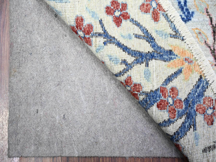 5'10" x 5'11" New Hand Knotted Grey Wool Round Oriental Rug - MOA10274904