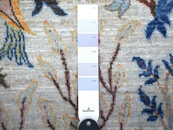 5'10" x 5'11" New Hand Knotted Grey Wool Round Oriental Rug - MOA10274904