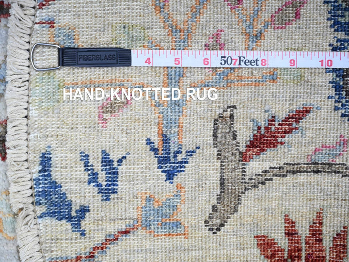 5'10" x 5'11" New Hand Knotted Grey Wool Round Oriental Rug - MOA10274904