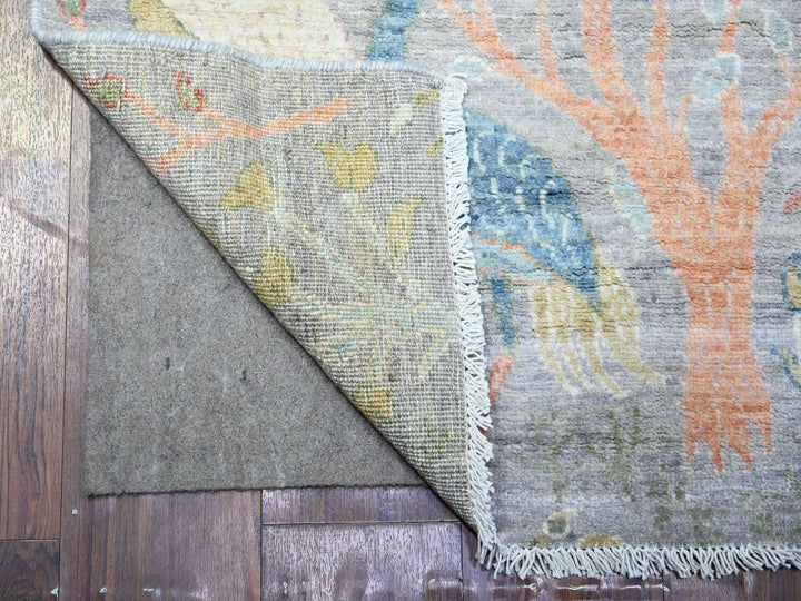 2'5" x 8'3" New Hand Knotted Grey Wool Runner Oriental Rug - MOA10274915
